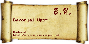 Baronyai Ugor névjegykártya